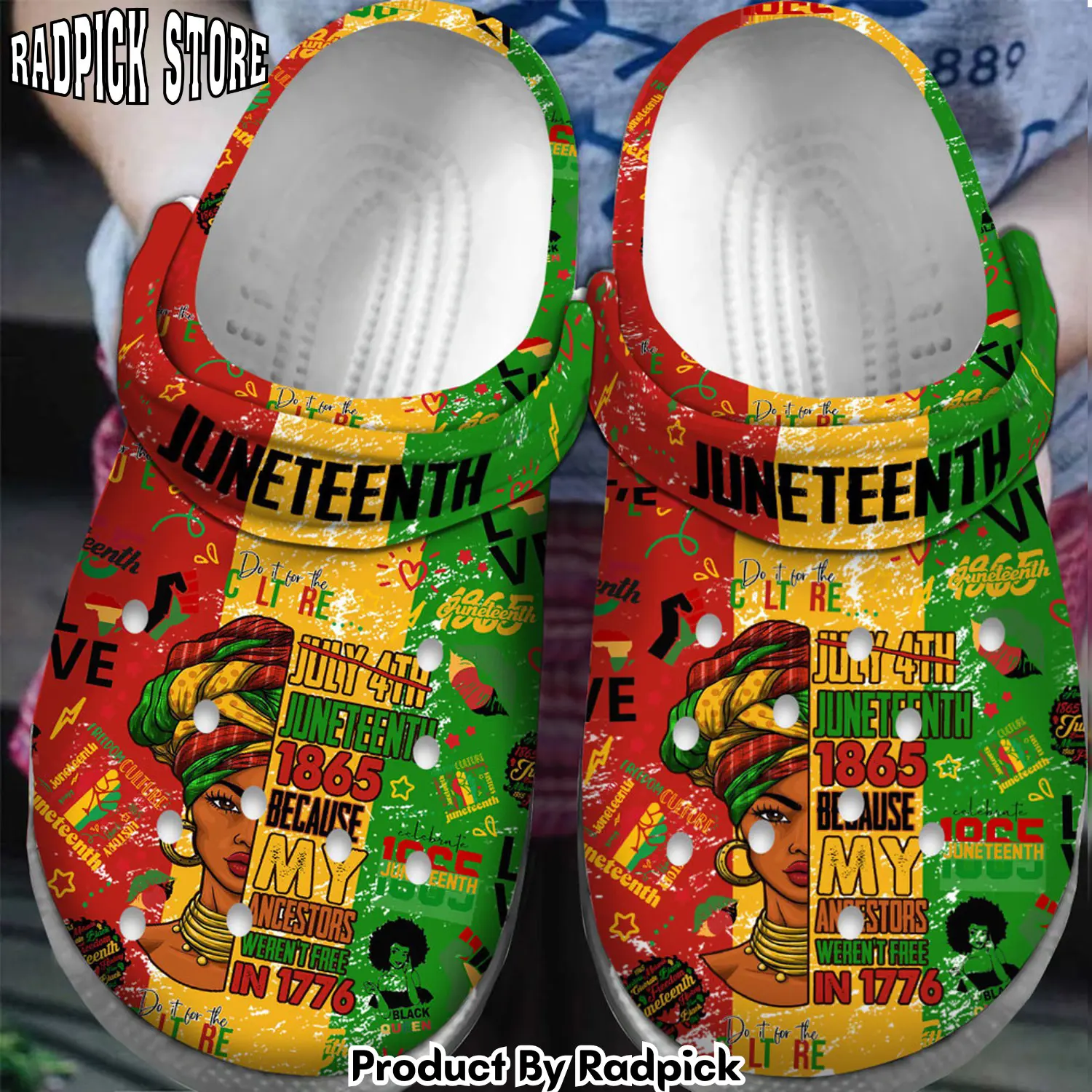 Radpick premium juneteenth clogs shoes for men women wvo rp6522291